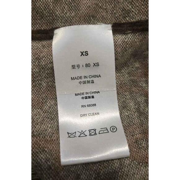 TSE Animal Geo Print 100% Cashmere Sweater Cardigan XS Brown Womens Button Front - Picture 9 of 9